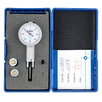 Czujnik zegarowy dźwigniowy z uchylnym trzpieniem (diatest) 0,8mm, Limit (2259-0103) z akredytowanym świadectwem wzorcowania PCA
