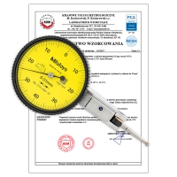 Czujnik zegarowy dźwigniowy (diatest) 0,8mm Mitutoyo (513-404-10E) ze świadectwem wzorcowania PCA